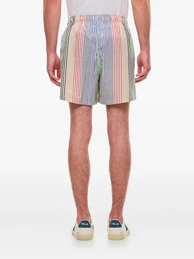Howlin' Striped-pattern Seersucker-texture Shorts In Multi