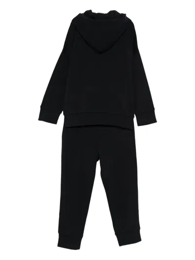 Emporio Armani Hooded Zip-up Tracksuit In Black