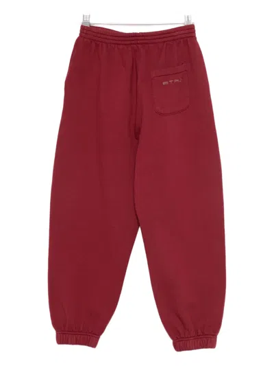 Etro Elastic-cuff Track Pants In Red