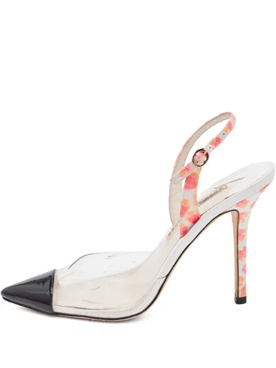 Pre-owned Sophia Webster  120mm Transparent-panel Pumps In Neutral