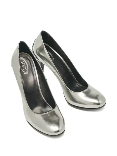 Pre-owned Tod's Vintage  120mm Leather Pumps In Silver