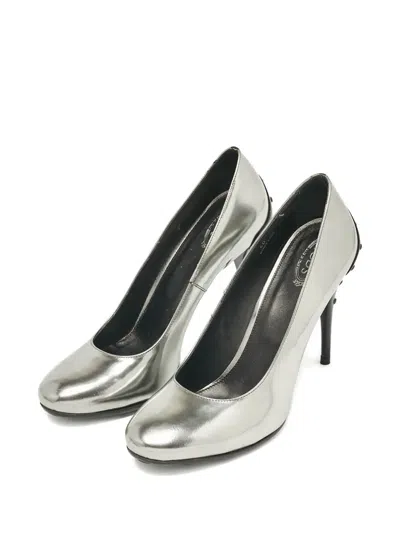 Pre-owned Tod's Vintage  120mm Leather Pumps In Silver