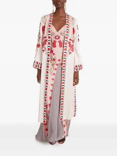 Temperley London Remi Embroidered Long Coat In Neutral