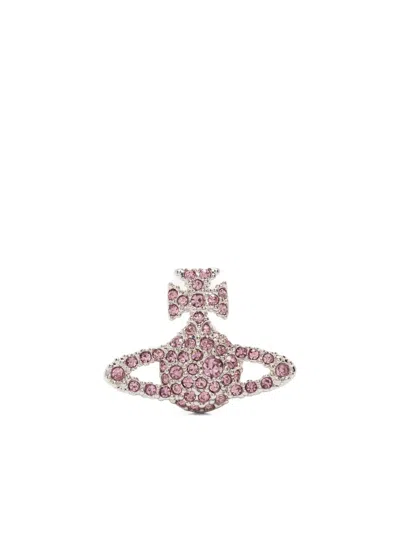 Vivienne Westwood Grace Bas Relief Orb Crystal Earrings In Metallic