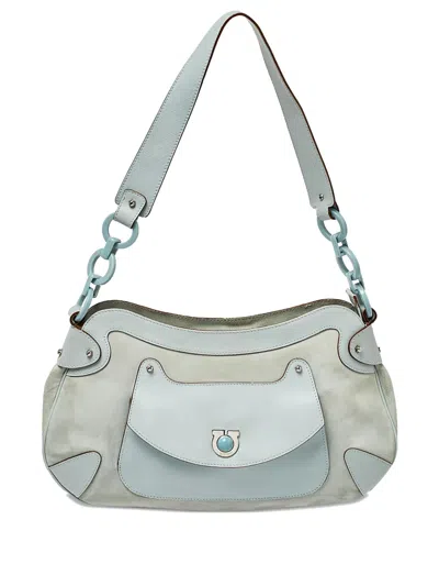 Pre-owned Ferragamo 2023 Suede Shoulder Bag In Neutral