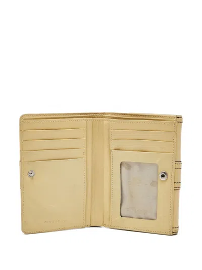 Pre-owned Givenchy Logo-plaque Leather Wallet In Neutral