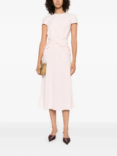 Alexander Mcqueen Twist-detail Midi Dress In Pink