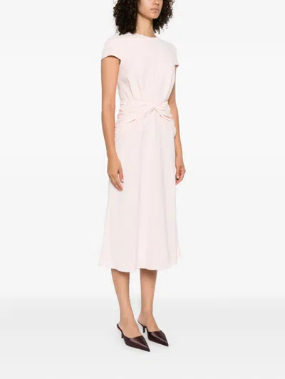 Alexander Mcqueen Twist-detail Midi Dress In Pink