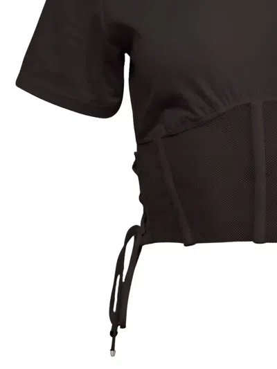 Fleur Du Mal Sabrina Corset T-shirt In Brown