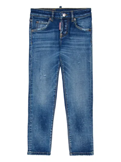 Dsquared2 Jeans Slim Blu Medio Con Abrasioni In Blue