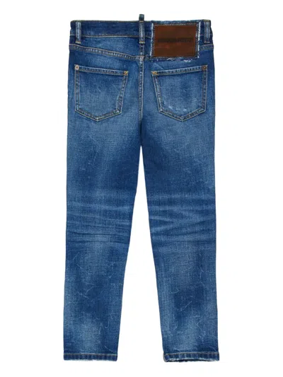 Dsquared2 Jeans Slim Blu Medio Con Abrasioni In Blue