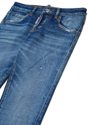 Dsquared2 Jeans Slim Blu Medio Con Abrasioni In Blue