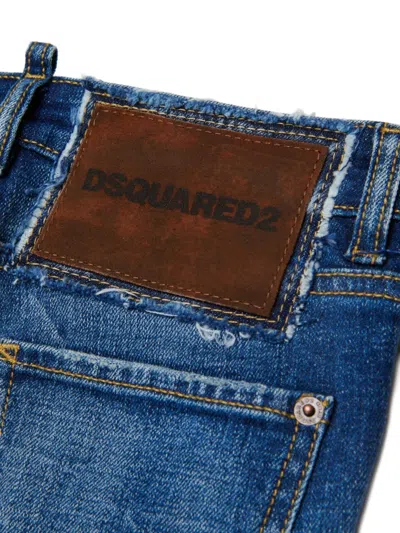 Dsquared2 Jeans Slim Blu Medio Con Abrasioni In Blue