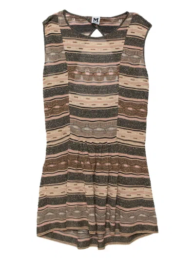 Pre-owned Missoni 2023 Striped Open Back Dress In Neutral