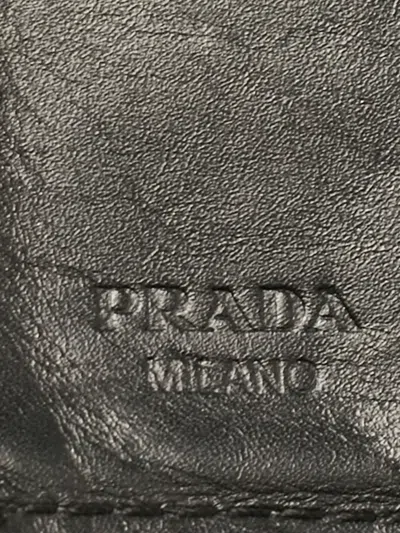 Pre-owned Prada Patent Leather Clasp Wallet In Black