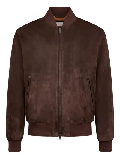 Tod's Suede Bomber Jacket In Brown