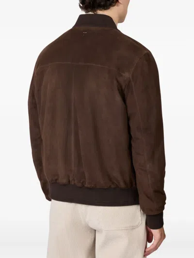 Tod's Suede Bomber Jacket In Brown