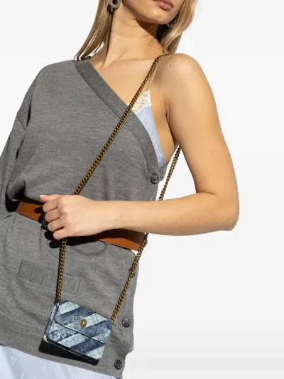 Kurt Geiger Womens Kensington Heart Denim Cross-body Bag In Blue