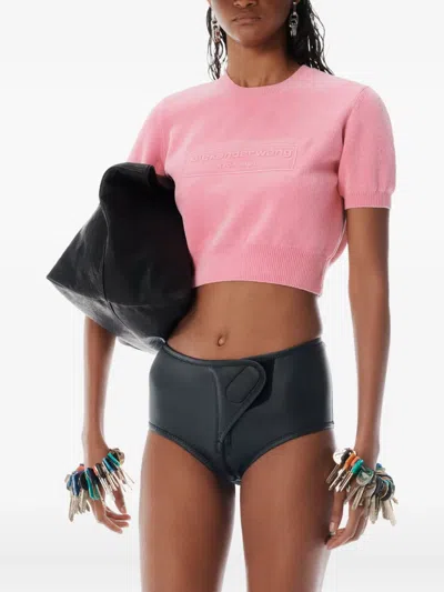 Alexander Wang Women Chenille Pullover In Cotton Blend With Logo In Pink