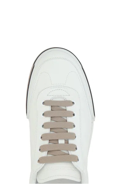 Dolce & Gabbana Portofino Yatch Sneakers In Calfskin Color White And Dove Grey In White