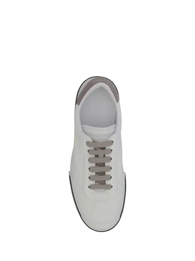 Dolce & Gabbana Portofino Yatch Sneakers In Calfskin Color White And Dove Grey In White