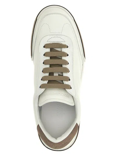 Dolce & Gabbana Portofino Yatch Sneakers In Calfskin Color White And Dove Grey In White