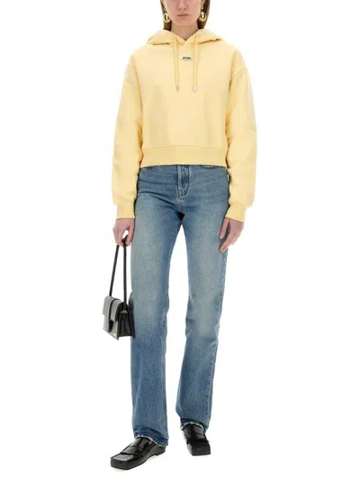 Jacquemus Yellow Sporty Hoodie With A Hood