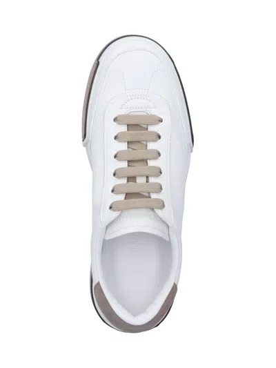 Dolce & Gabbana Portofino Yatch Sneakers In Calfskin Color White And Dove Grey In White