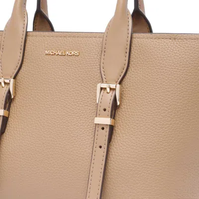 Michael Kors Calf Leather Shopping Bag In Beige