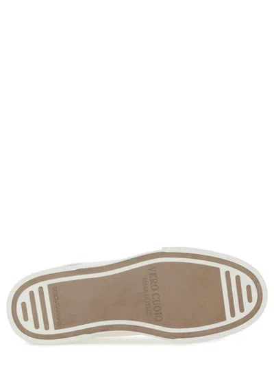Dolce & Gabbana Portofino Yatch Sneakers In Calfskin Color White And Dove Grey In White