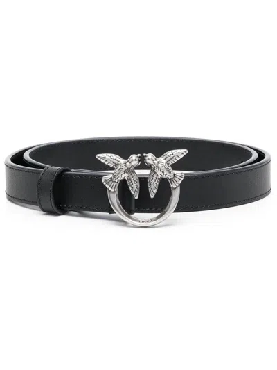 Pinko 'love Berry' Belt With Logo Buckle