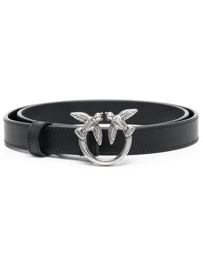 Pinko 'love Berry' Belt With Logo Buckle