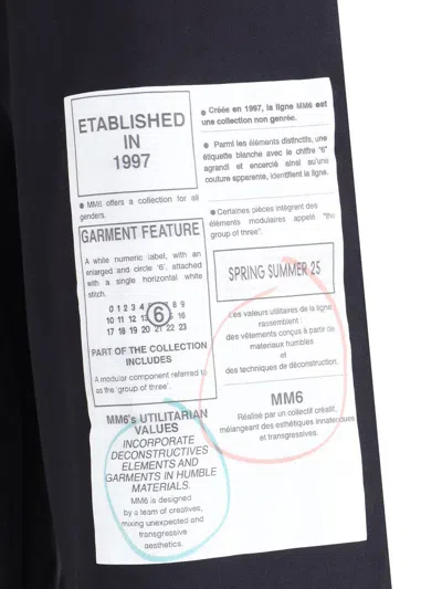 Mm6 Maison Margiela Black Track Pants With Cut-out Details In Blue