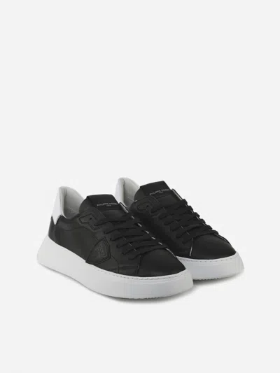 Philippe Model Low Man Veau Temple Sneakers In Black