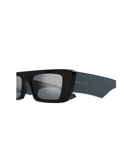 Gucci Black Rectangular-frame Sunglasses In Black