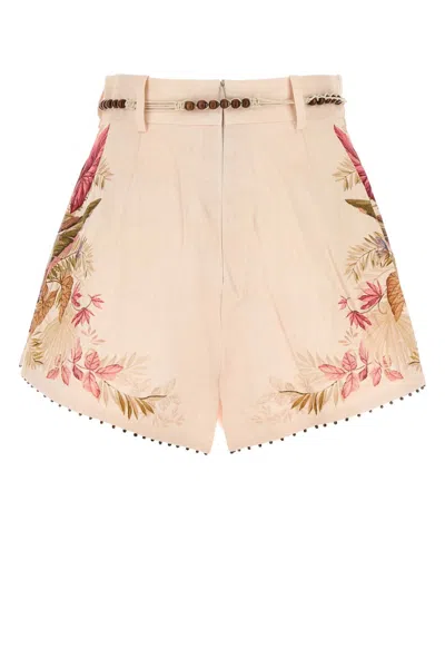 Zimmermann Printed Linen Ascension Shorts