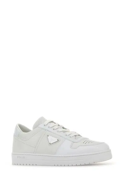 Prada Sneakers Downtown In Pelle Bianca Uomo In White