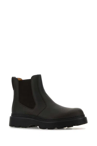 Tod's Chunky Sole Leather Ankle Boots With Elastic Panels