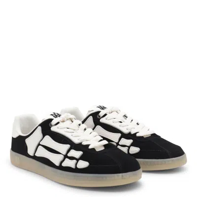 Amiri Black Leather Sneakers With White Details