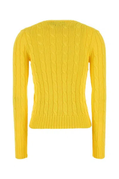 Polo Ralph Lauren Cable-knit Cotton Crewneck Sweater In Orange