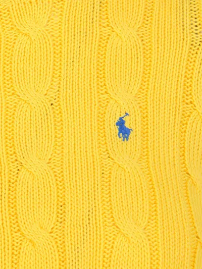 Polo Ralph Lauren Cable-knit Cotton Crewneck Sweater In Orange