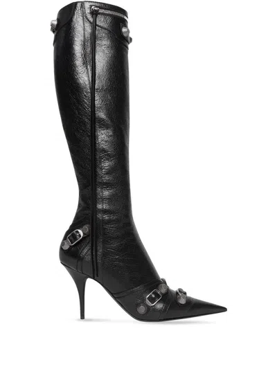 Balenciaga Cagole Leather Pointy-toe Boots