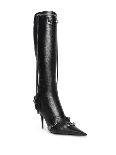 Balenciaga Cagole Leather Pointy-toe Boots