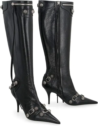 Balenciaga Cagole Leather Pointy-toe Boots
