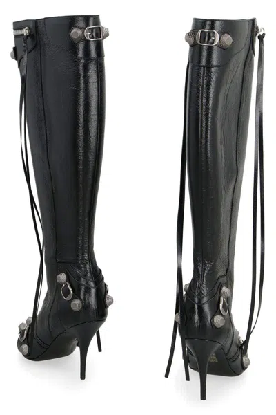Balenciaga Cagole Leather Pointy-toe Boots