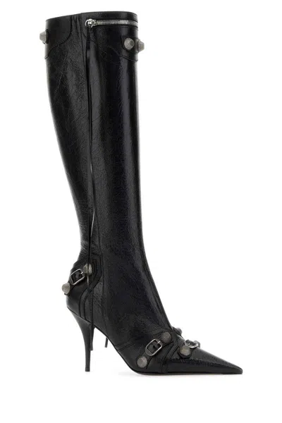 Balenciaga Cagole Leather Pointy-toe Boots