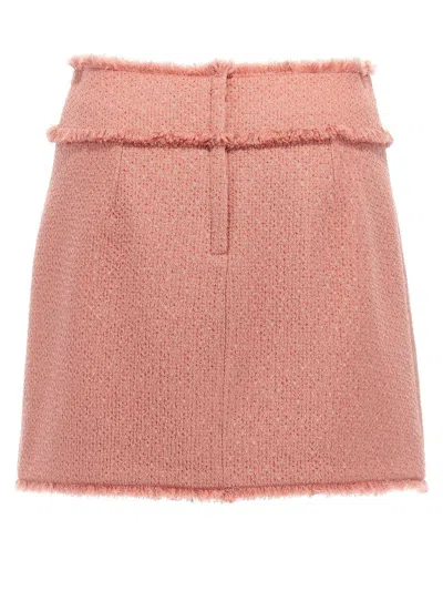 Dolce & Gabbana Textured Tweed Mini Skirt With Frayed Hem
