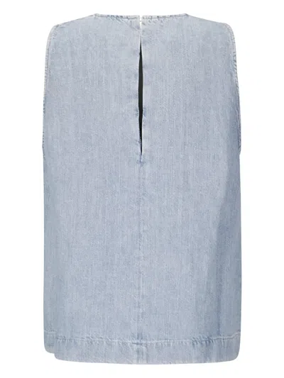 7 For All Mankind Kansas Denim Top In Blue