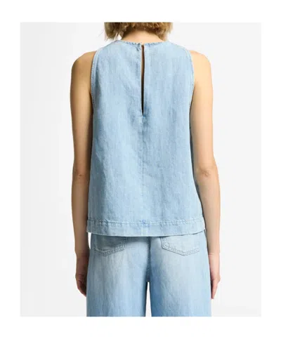 7 For All Mankind Kansas Denim Top In Blue