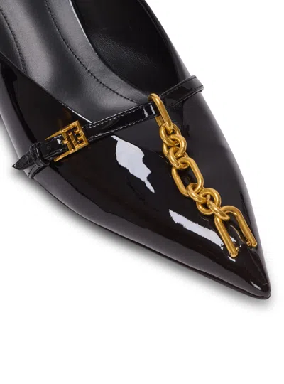 Balmain Sync Patent Leather Mules With Pointed Toe